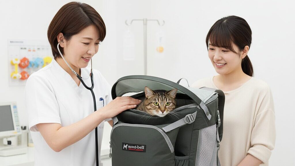 猫 キャリーリュック モンベル 獣医