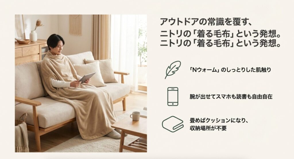 ニトリの着る毛布とNウォームの活用