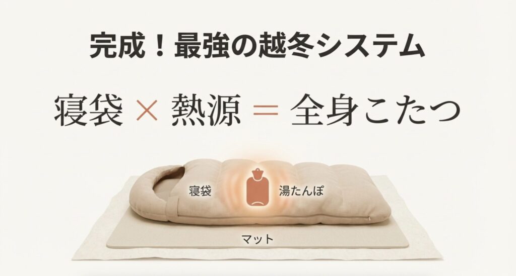 寝袋と湯たんぽで作る最強の越冬システム