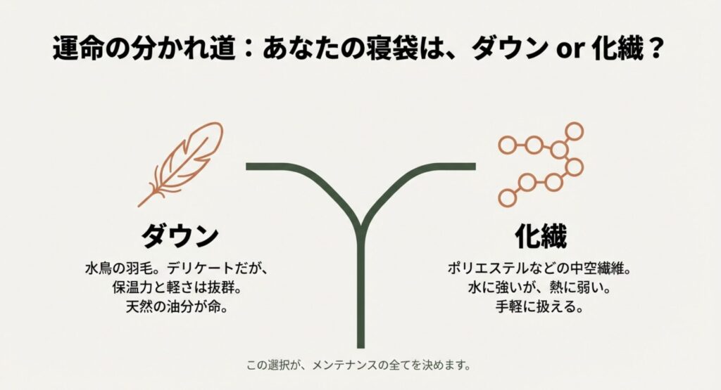 ダウンと化繊の違い